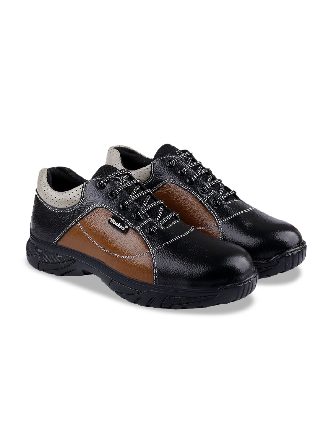 

Woakers Men Synthetic Leather Textured Round Toe Boots, Black