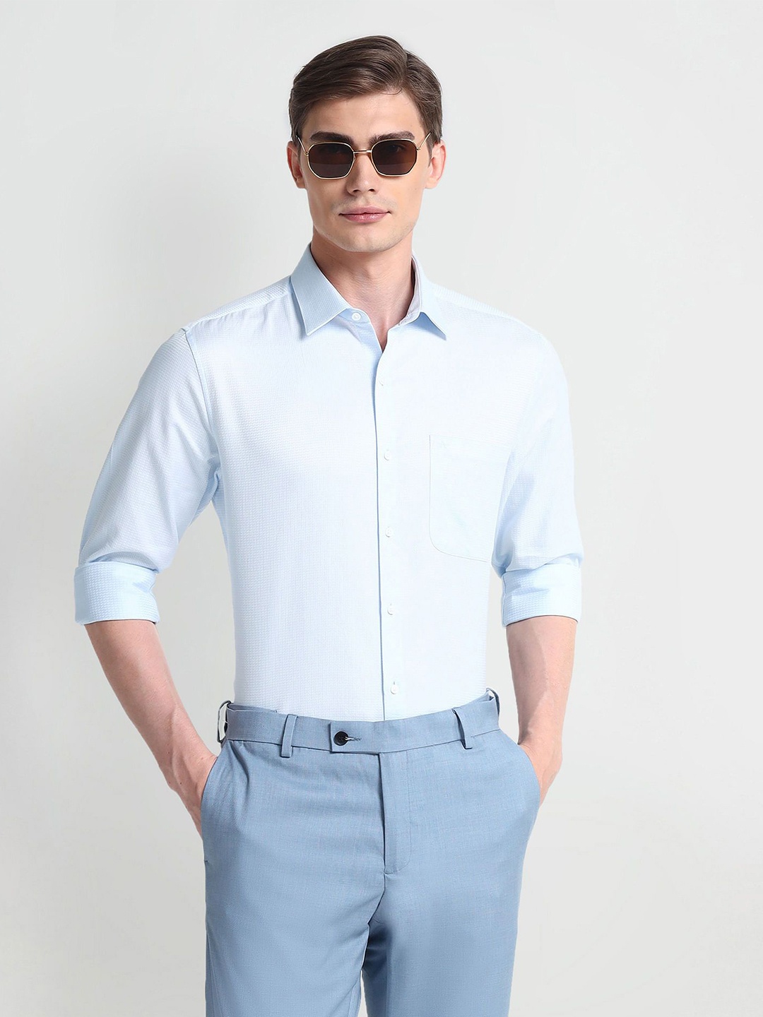 

Arrow Slim Fit Cotton Formal Shirt, Blue