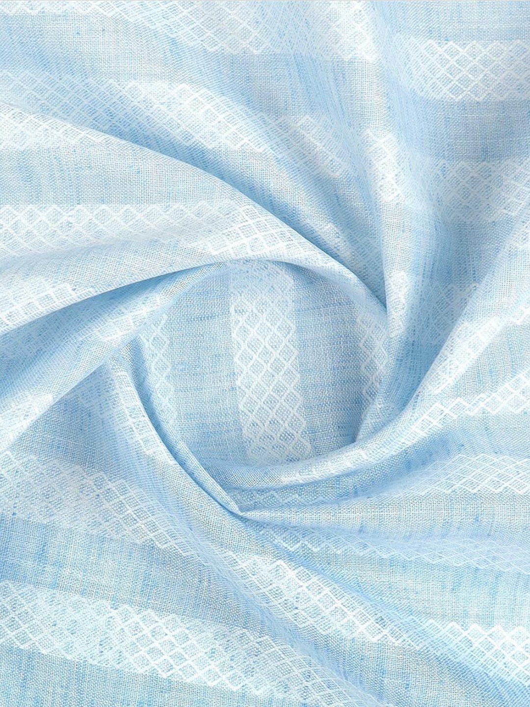 

Ramraj Men Striped Cotton Unstitched Shirt Fabric, Blue