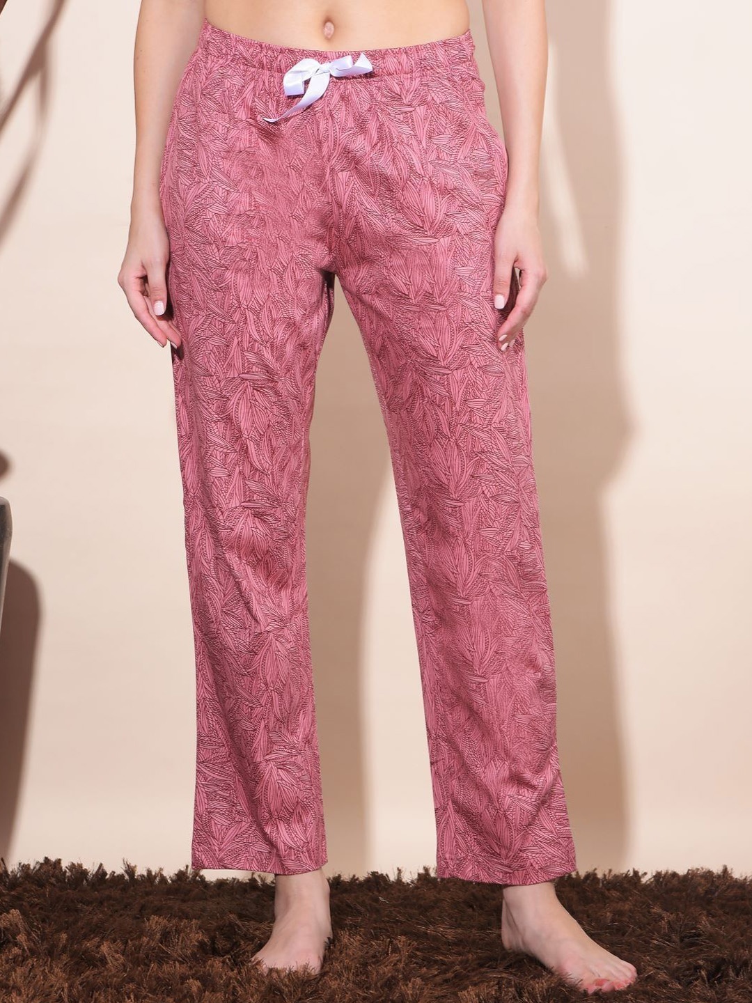 

Dollar Missy Women Printed Mid-Rise Lounge Pants, Fuchsia