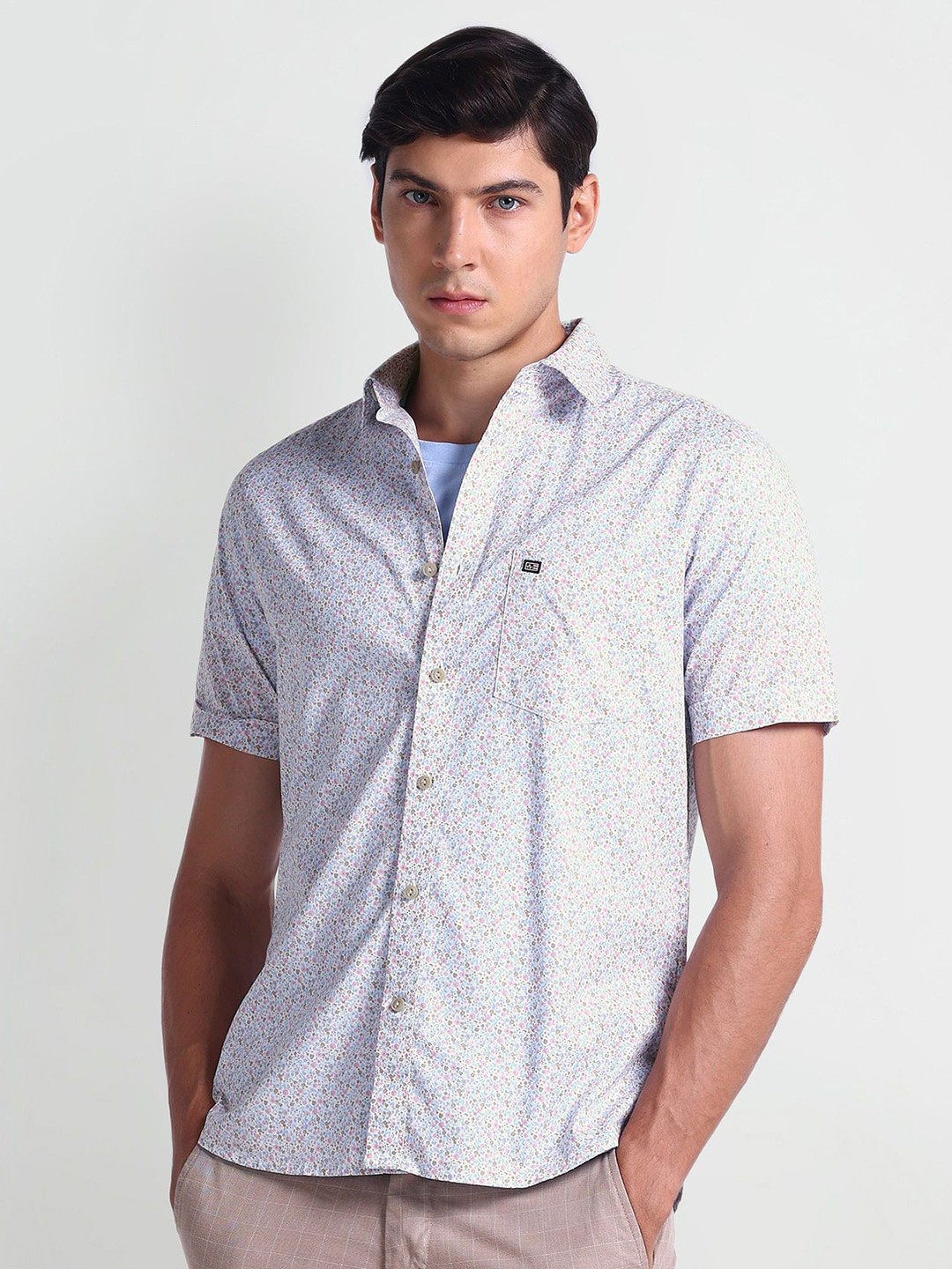 

Arrow Sport Floral Printed Cotton Casual Shirt, Grey