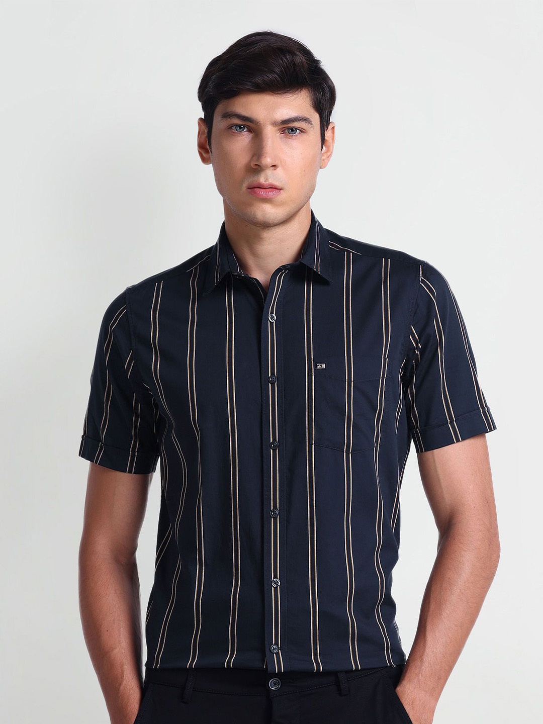 

Arrow Sport Vertical Striped Twill Cotton Casual Shirt, Blue
