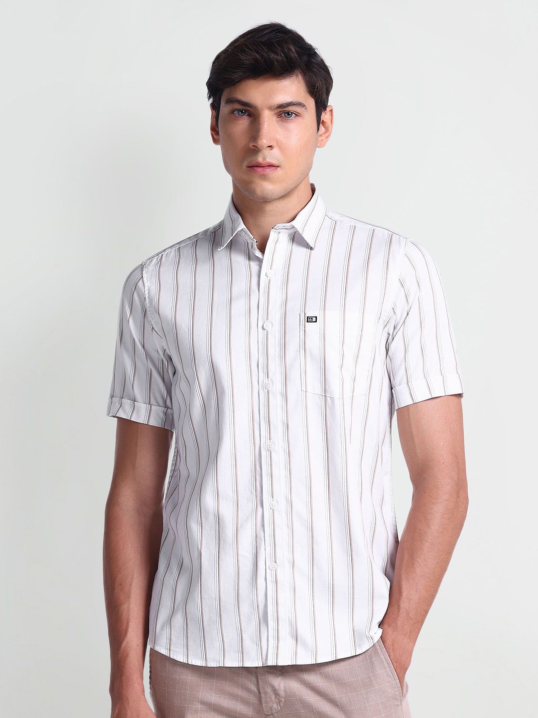 

Arrow Sport Striped Cotton Casual Shirt, White