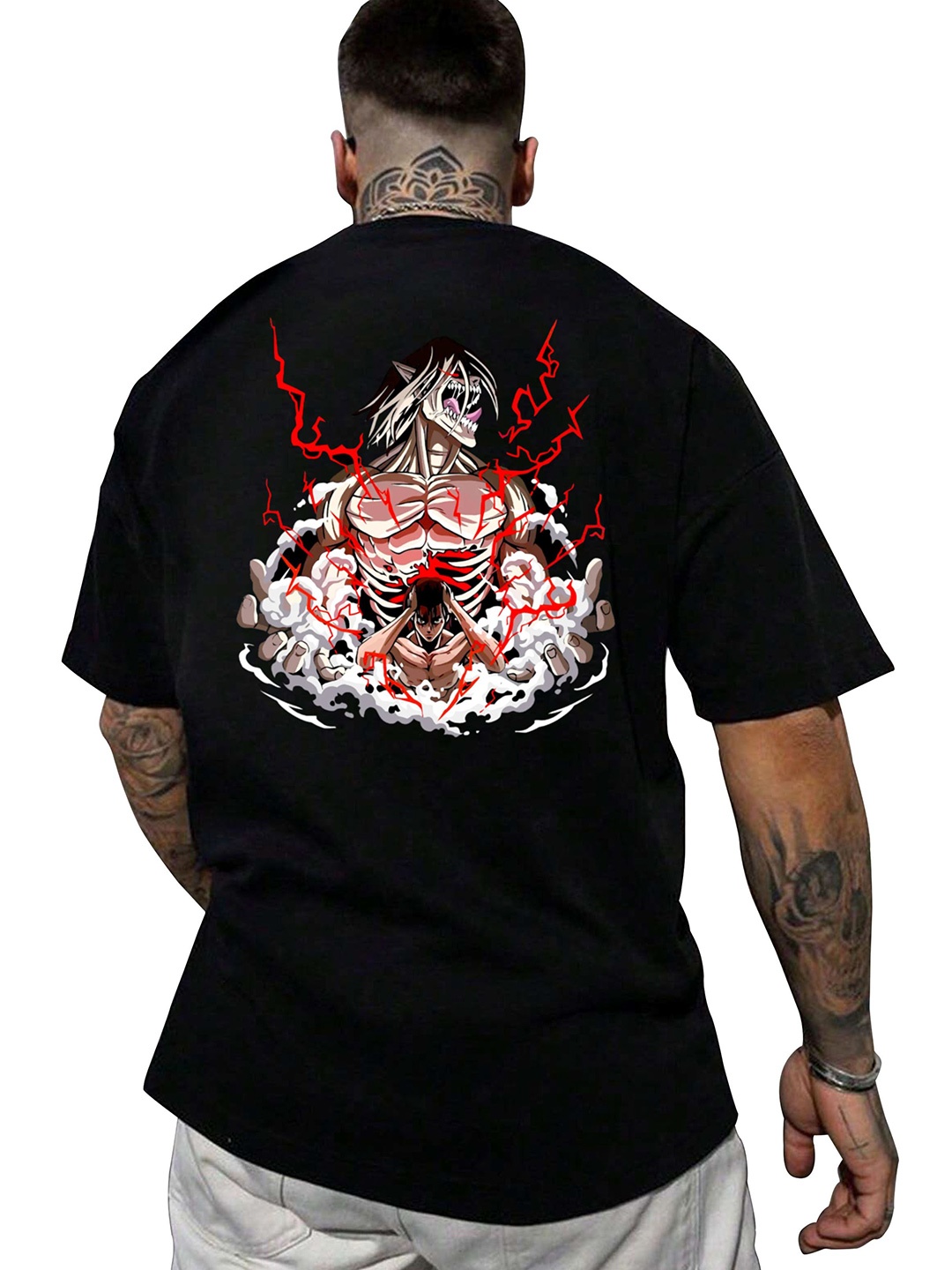 

BAESD Men Printed Round Neck T-shirt, Black