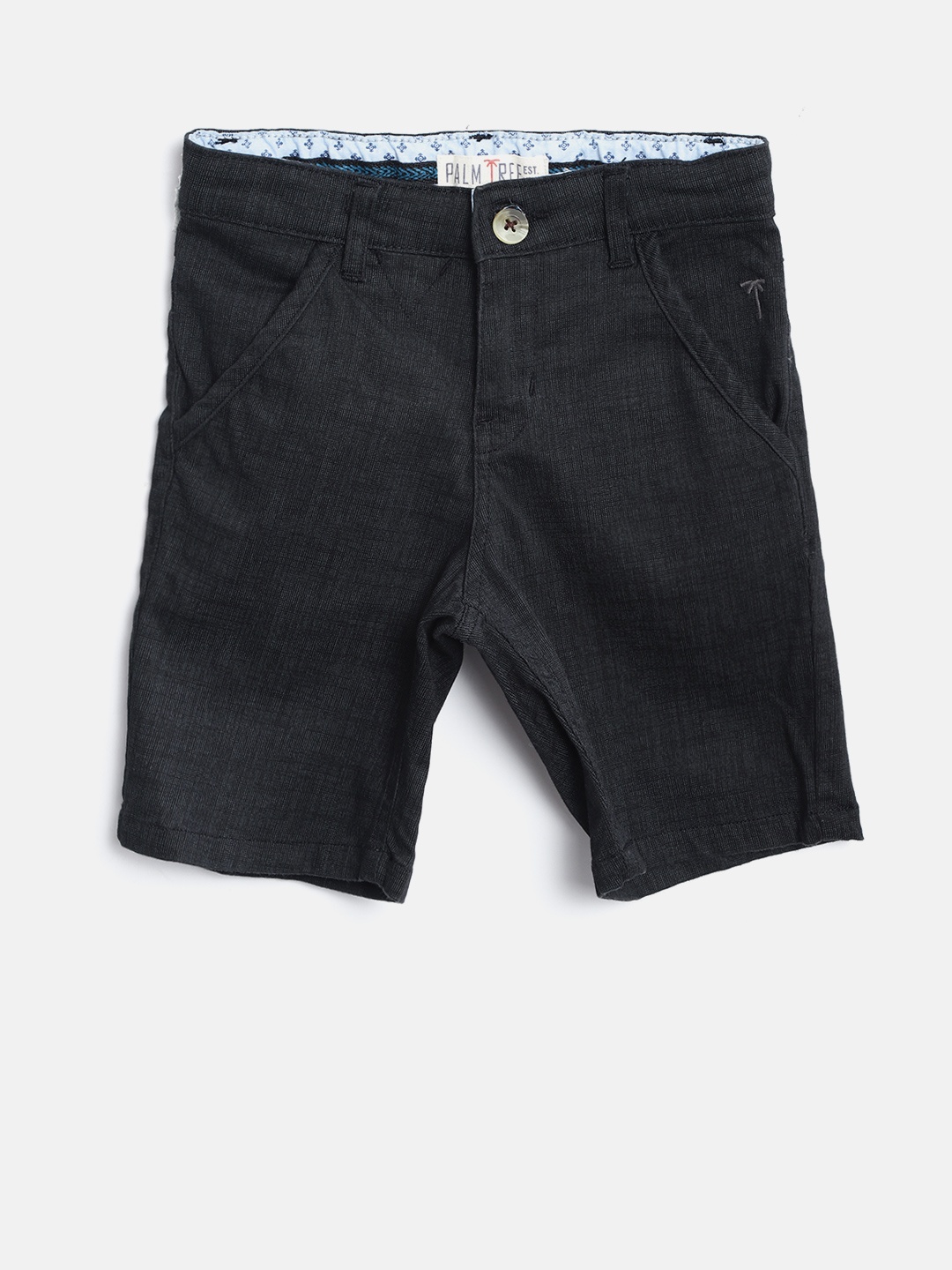 

Palm Tree Boys Black Solid Regular Shorts