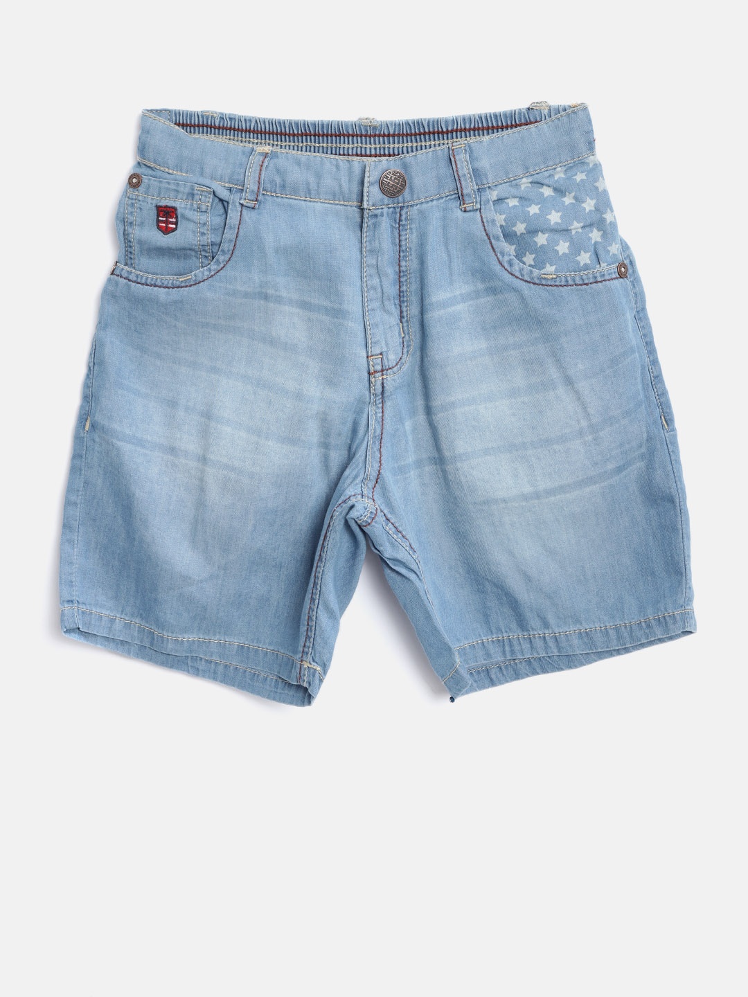 

Palm Tree Boys Blue Washed Regular Fit Denim Shorts