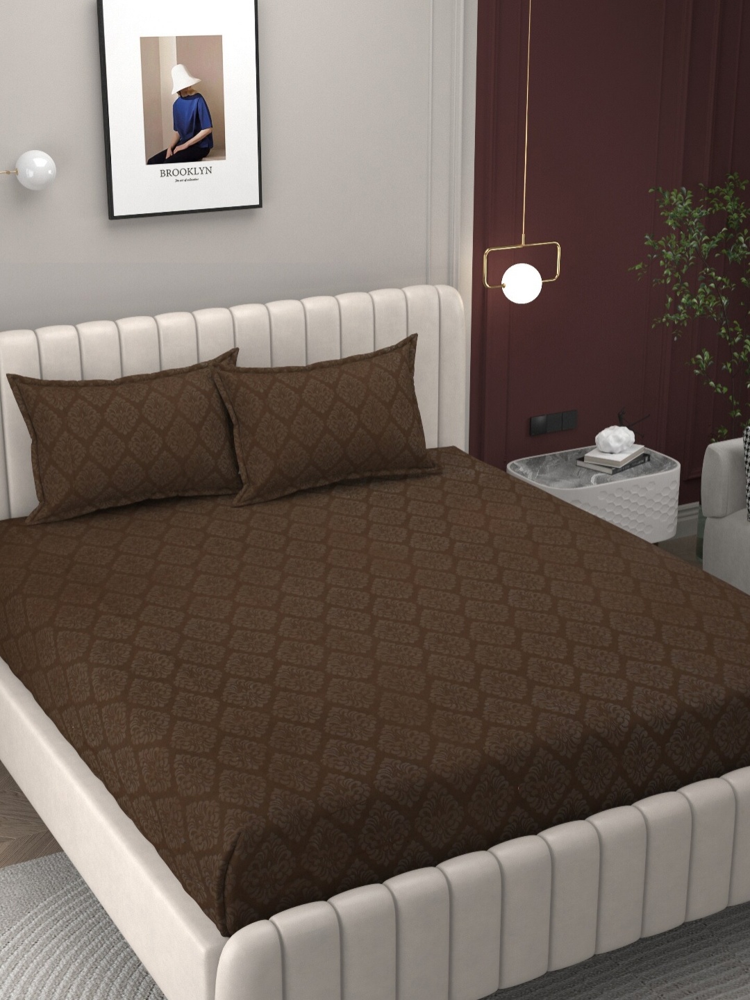 

Bromwick Brown Ethnic Motifs 250 TC Cotton King Bedsheet With 2 Pillow Covers