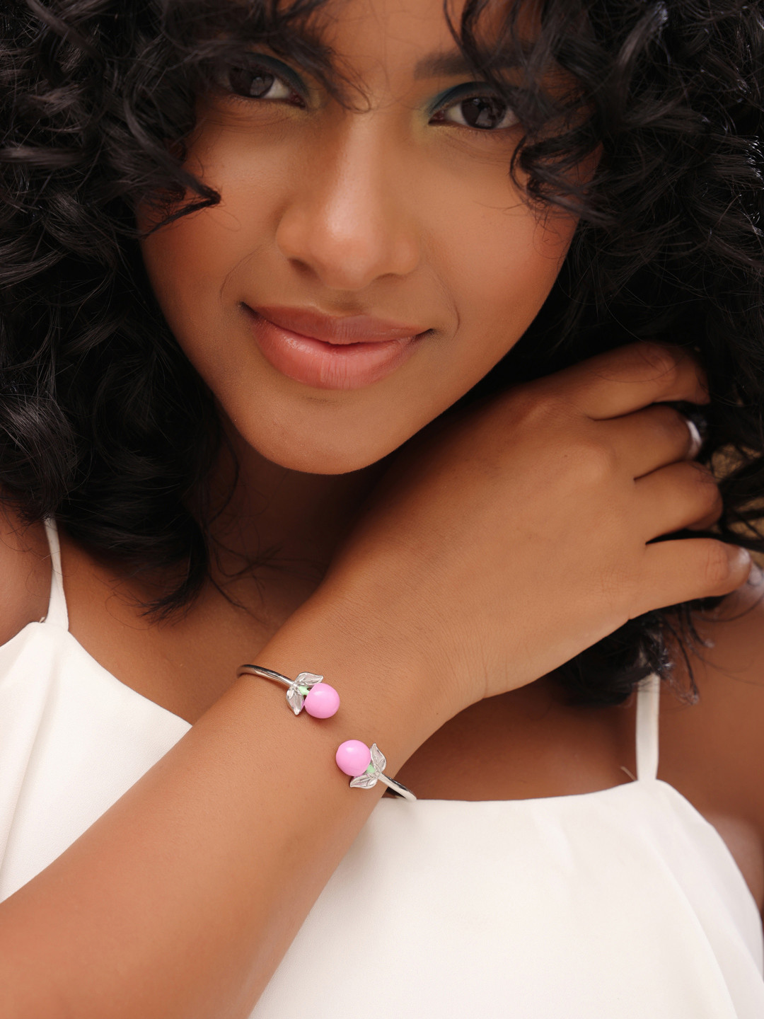 

Kicky And Perky 925 Sterling Silver Enamelled Cuff Bracelet
