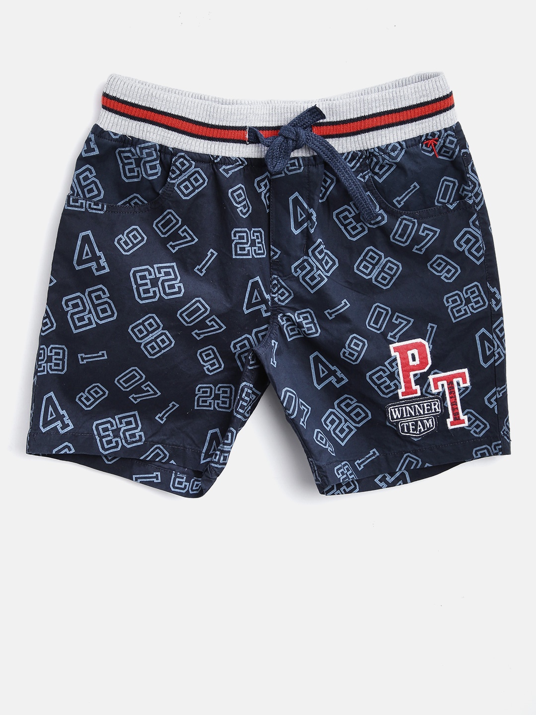 

Palm Tree Boys Navy Printed Regular Shorts, Navy blue