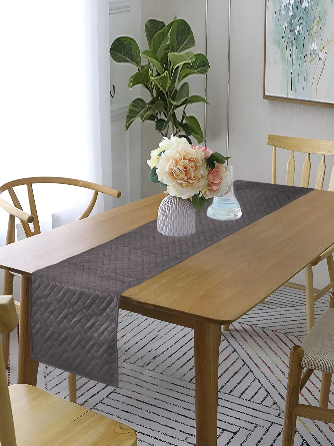 

RRC Velvet Grey Self Design Table Runner