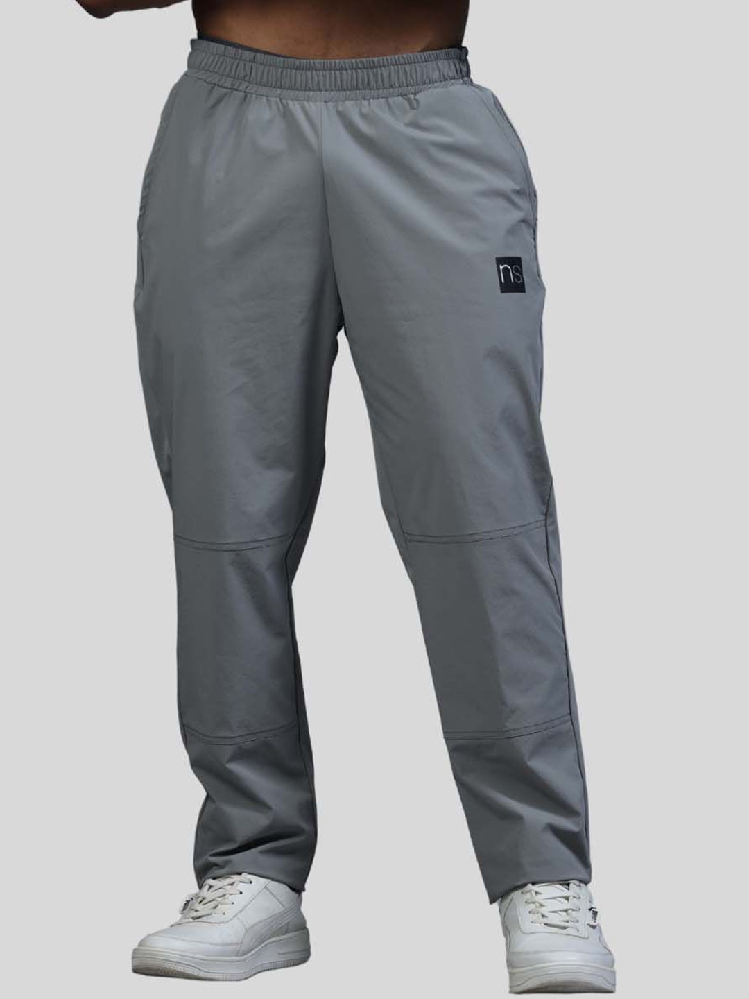 

NVRSOLO Men Storm-Fit Mid-Rise Track Pants, Grey