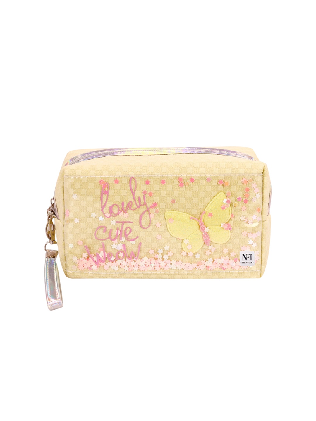 

NFI essentials Self Design Makeup Pouch, Yellow