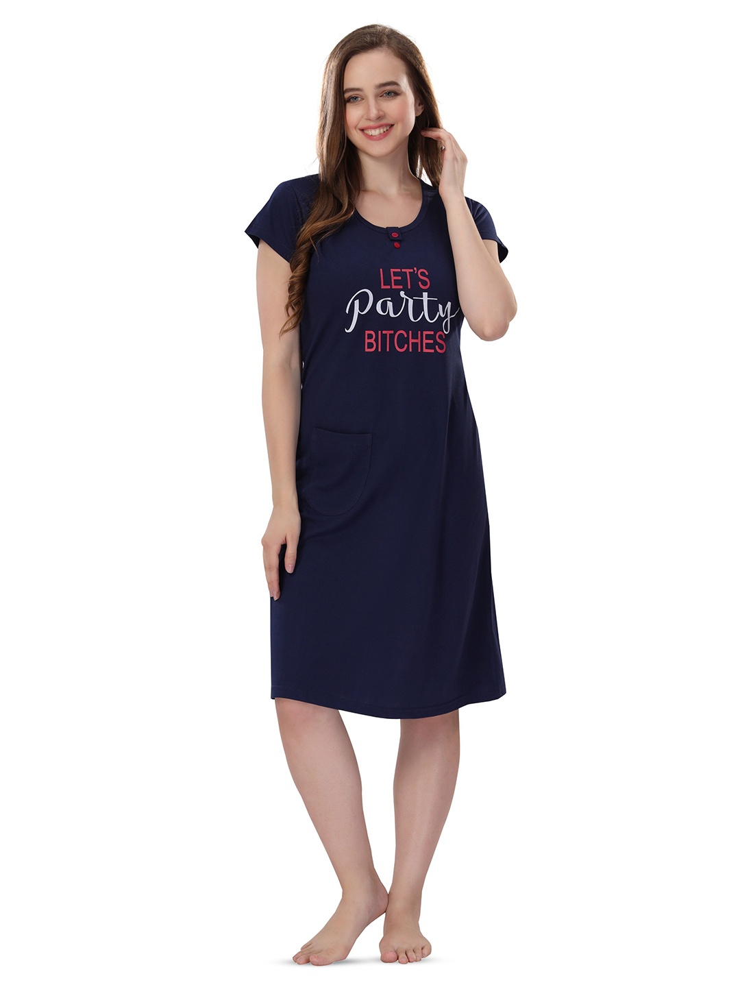 

Soulemo Printed Nightdress, Blue
