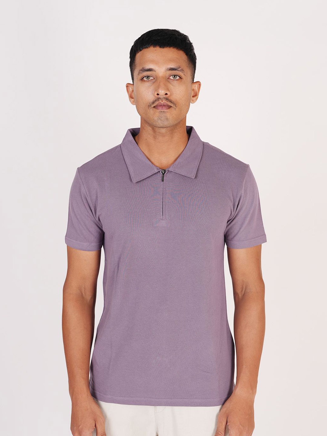 

MONKSTORY Men Solid Polo Collar T-shirt, Purple