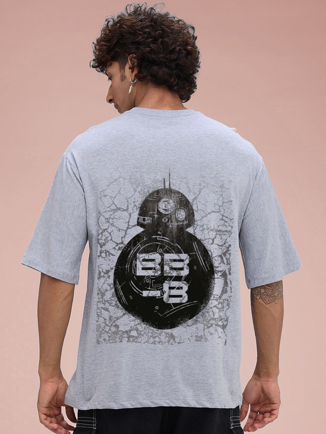 

Kook N Keech Star Wars Graphic Printed Oversized Cotton T-Shirt, Grey