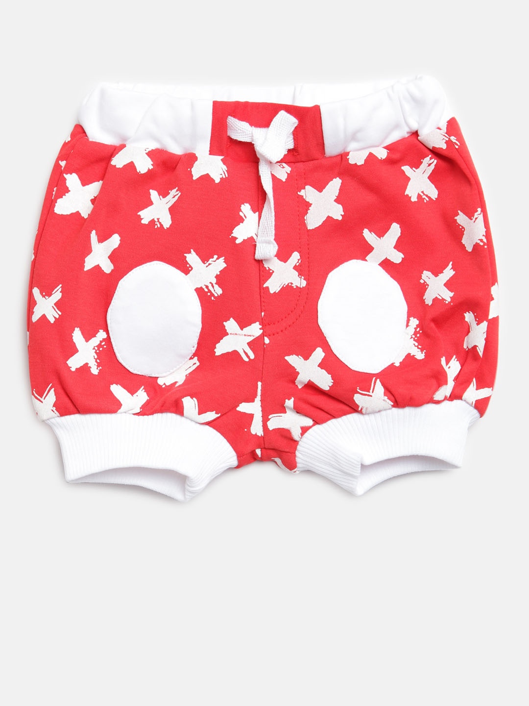 

Gini and Jony Boys Red & White Printed Regular Shorts