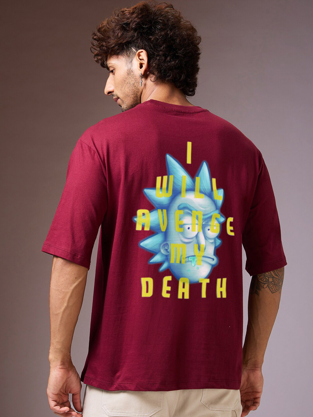

Kook N Keech Rick and Morty Men Graphic Printed T-shirt, Maroon