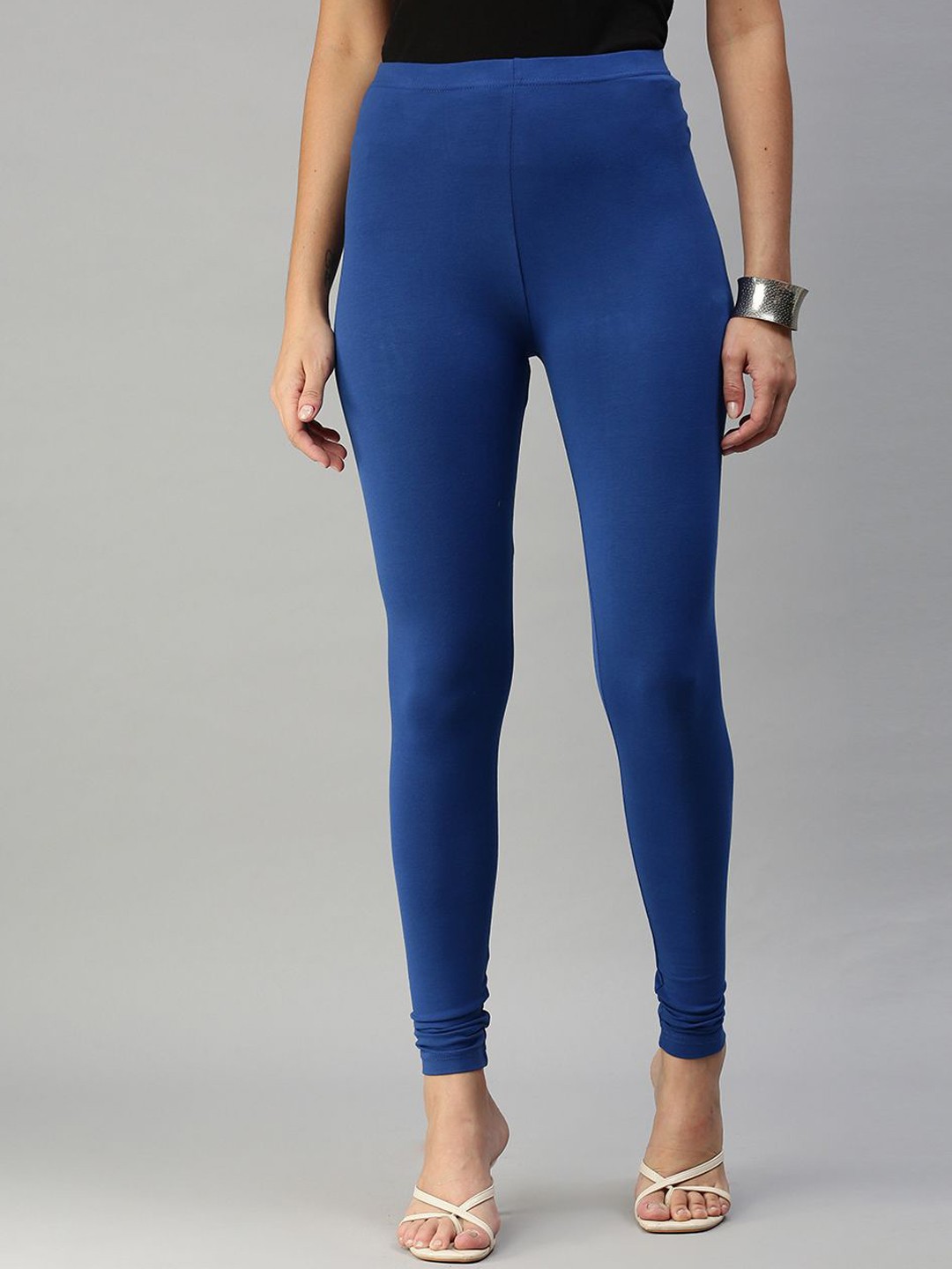 

De Moza Cotton Ankle Length Leggings, Blue