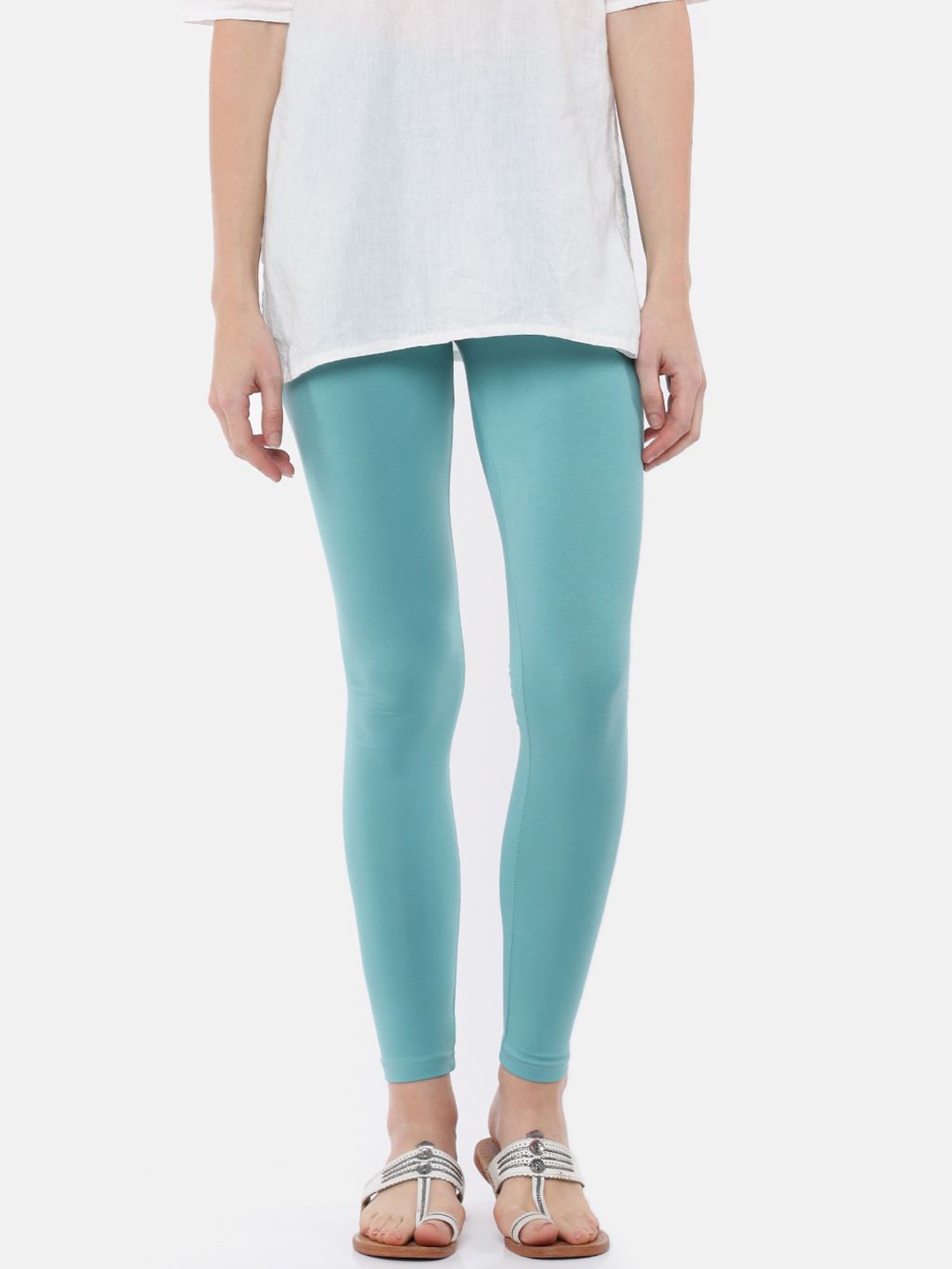 

De Moza Cotton Ankle Length Leggings, Blue