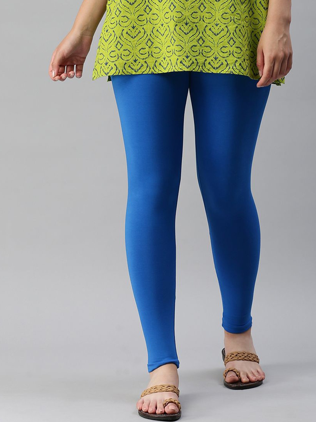 

De Moza Cotton Ankle Length Leggings, Blue