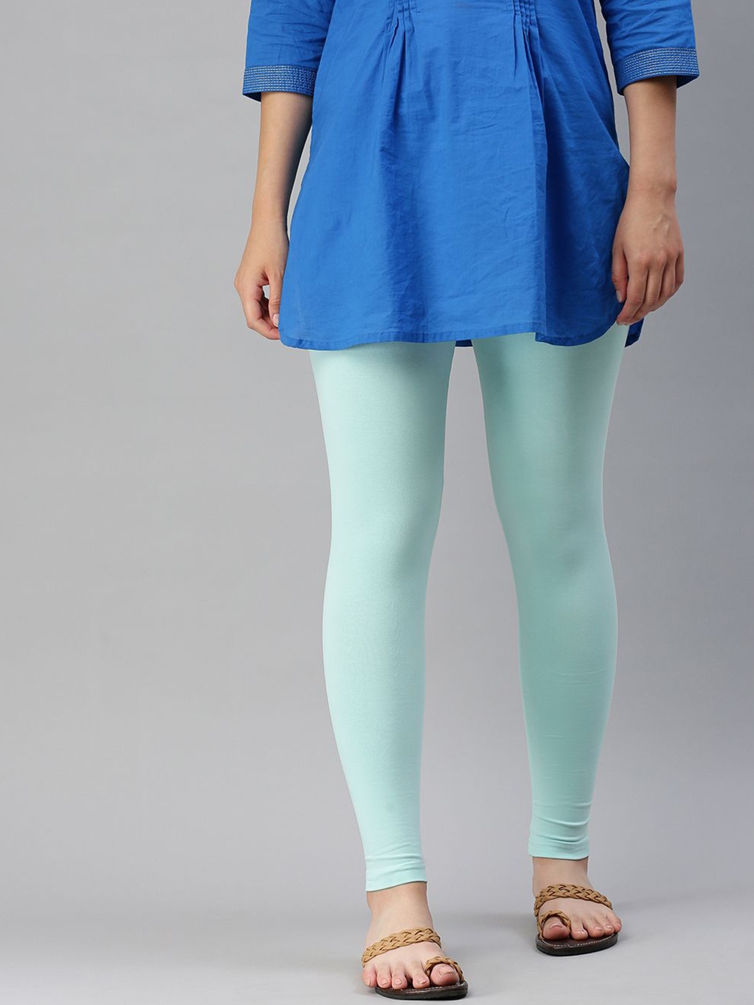 

De Moza Cotton Ankle Length Leggings, Blue