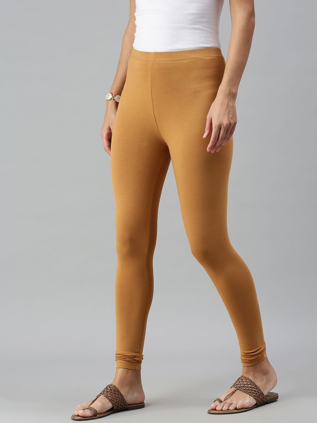 

De Moza Cotton Churidar Length Leggings, Brown