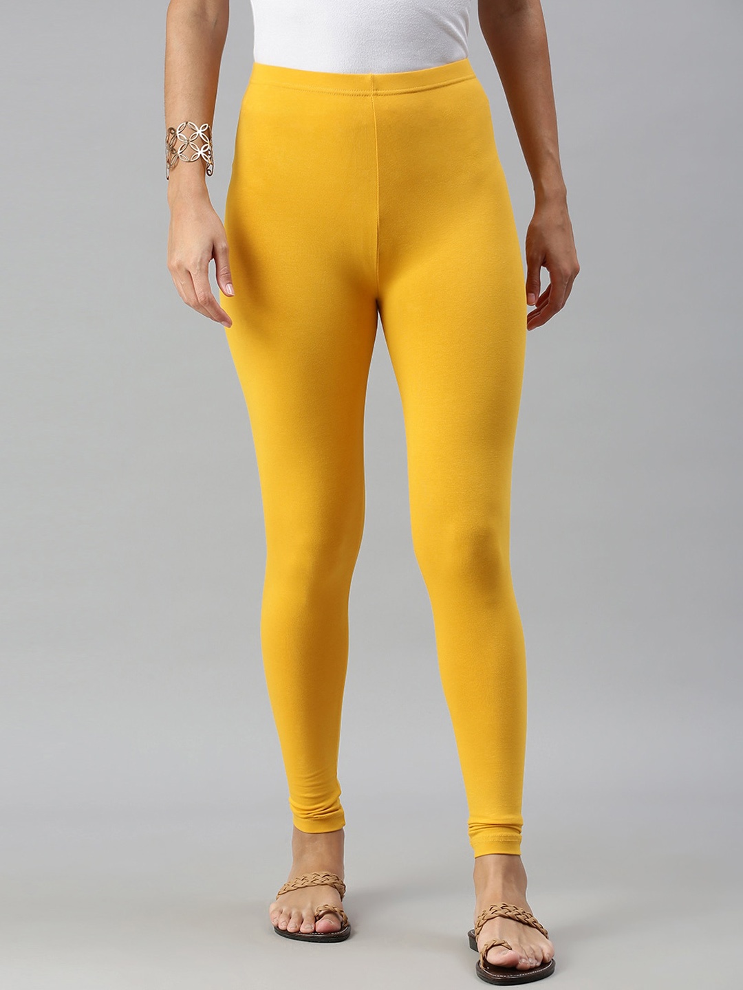 

De Moza Cotton Ankle Length Leggings, Mustard