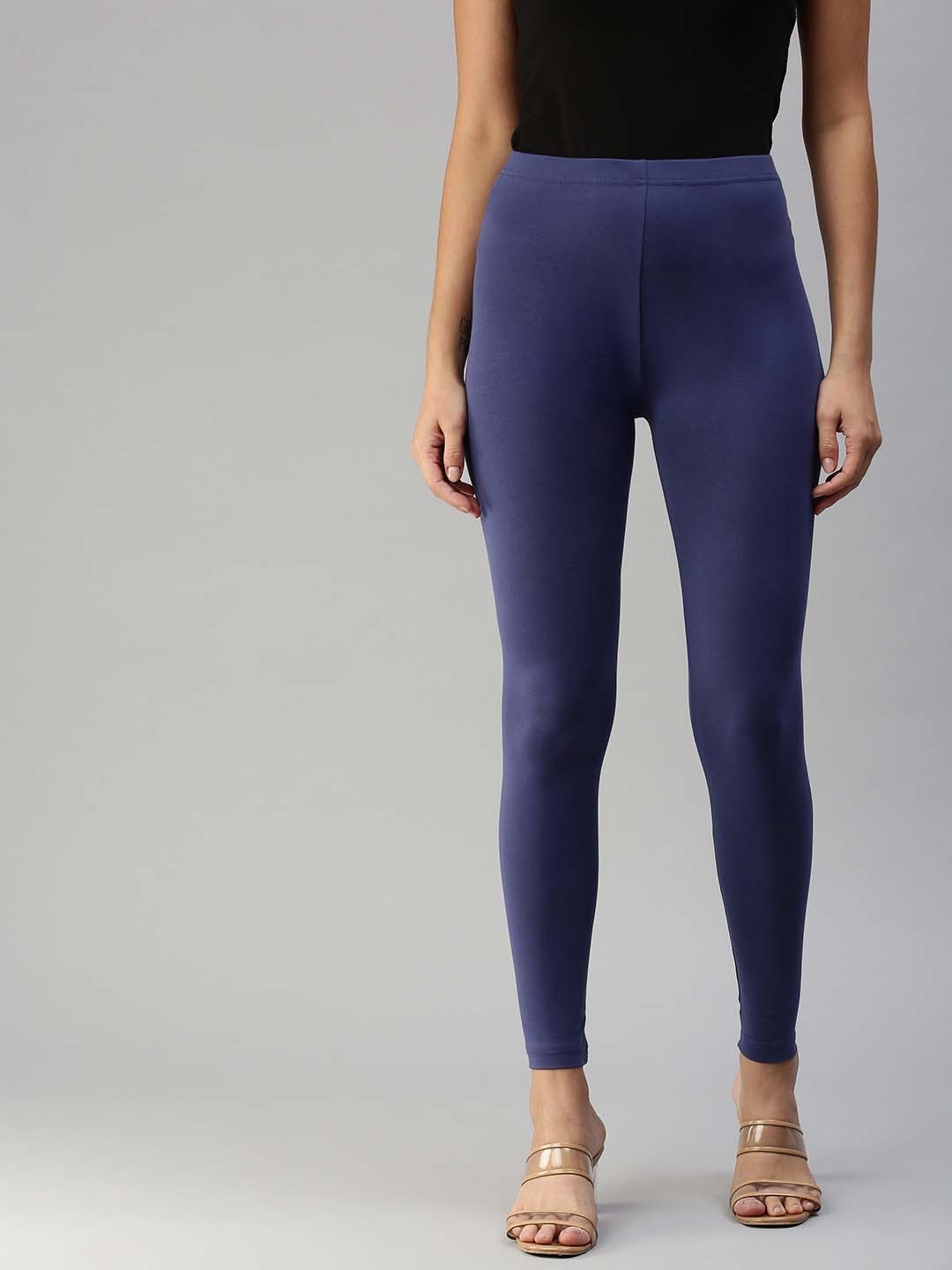 

De Moza Cotton Ankle Length Leggings, Blue