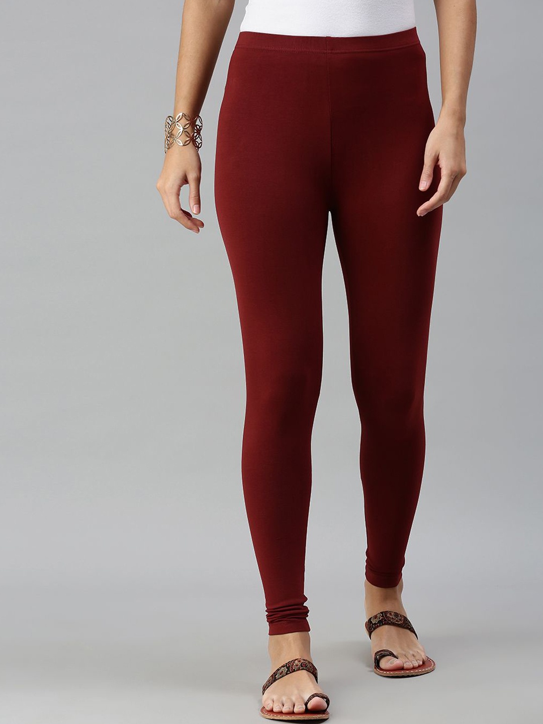 

De Moza Cotton Churidar Length Leggings, Maroon