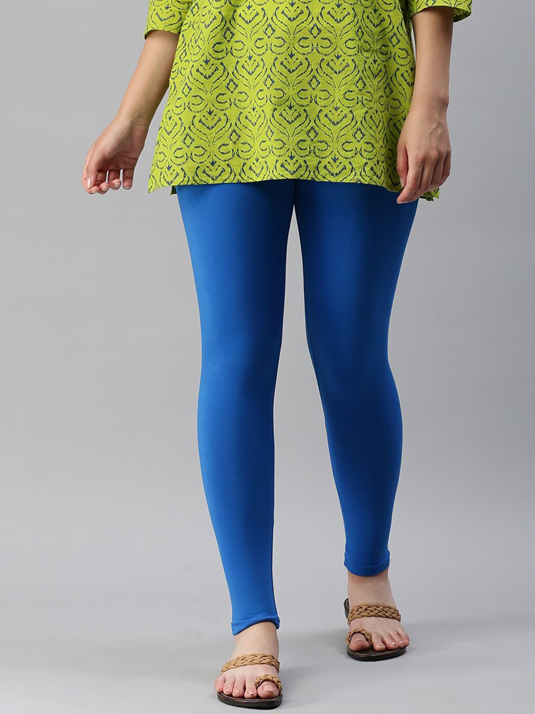 

De Moza Cotton Ankle Length Leggings, Blue