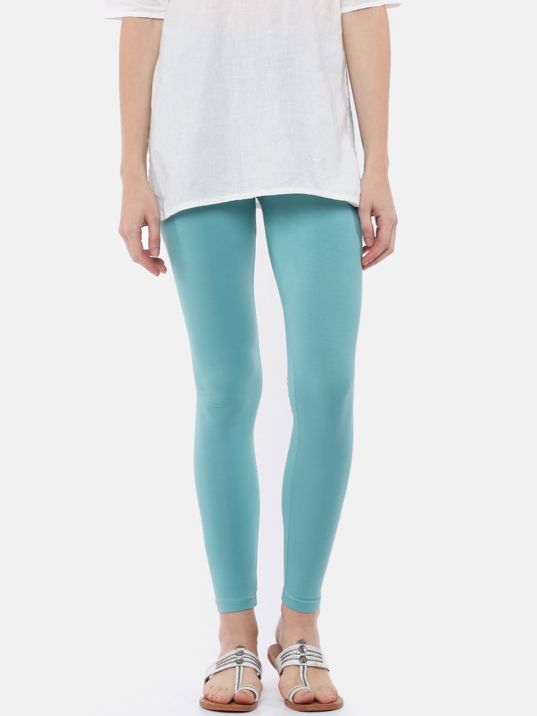 

De Moza Cotton Ankle Length Leggings, Blue