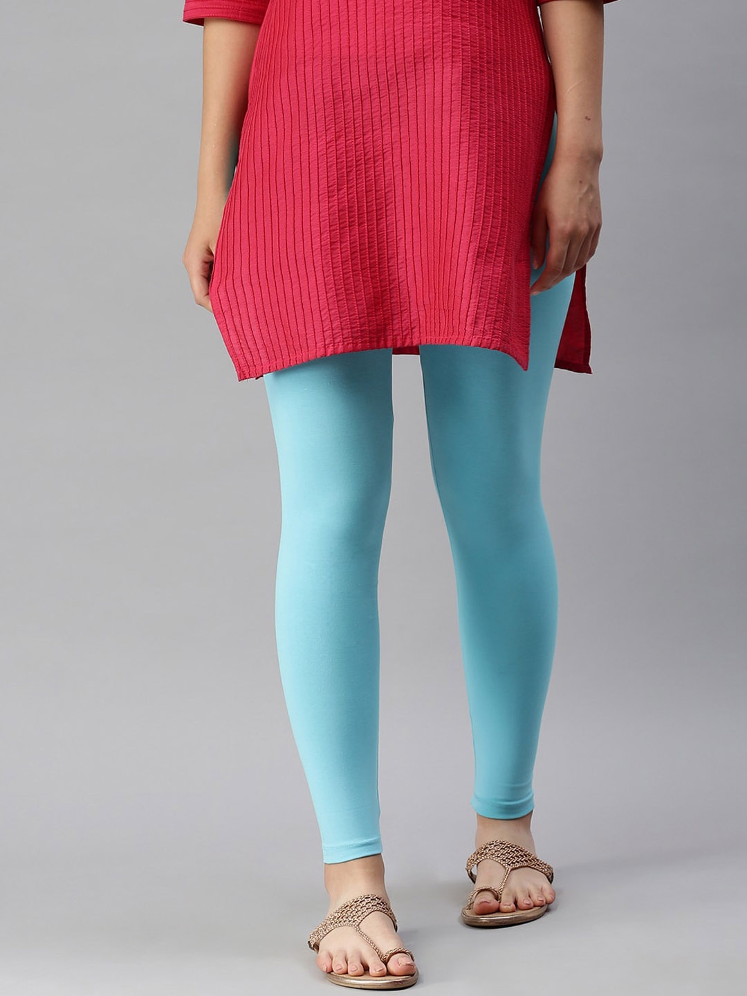 

De Moza Cotton Ankle Length Leggings, Blue