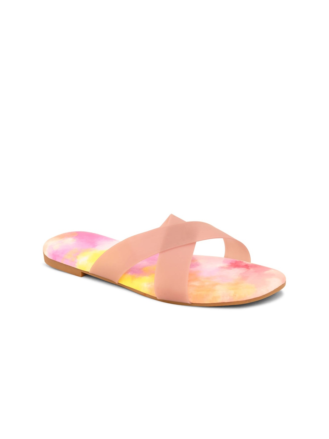 

Apratim Printed Open Toe Flats, Pink