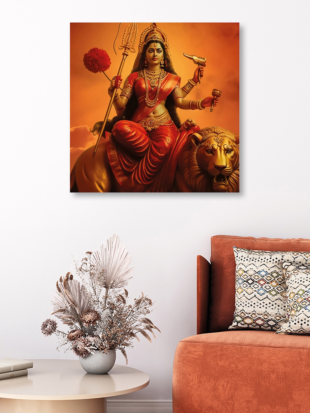 

OLIVE TREE Orange & Red Canvas Religious Wall Art