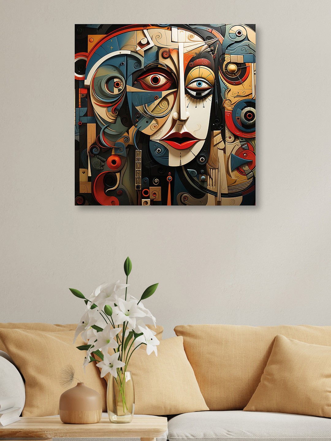 

OLIVE TREE Blue & Red Canvas Wall Art
