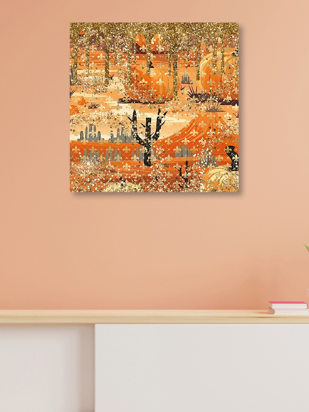 

OLIVE TREE Orange & Black Canvas Wall Art