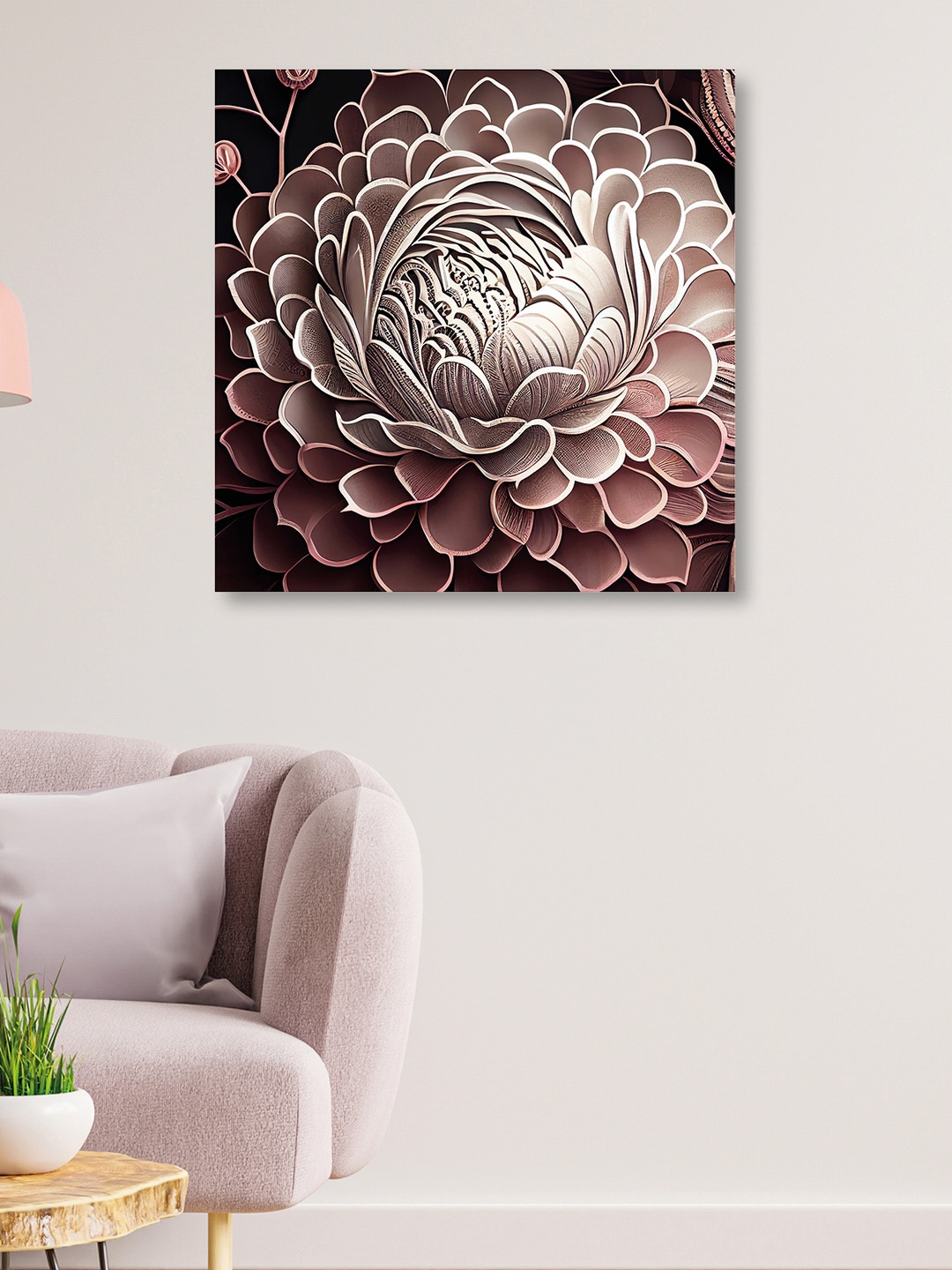 

OLIVE TREE Brown & White Canvas Floral Wall Art
