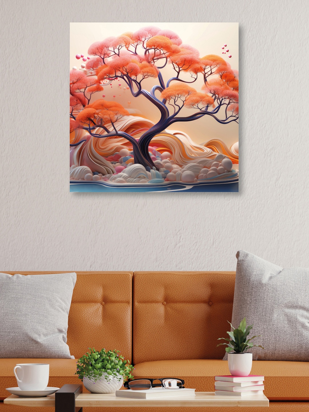 

OLIVE TREE Beige & Orange Canvas Paintings Wall Art