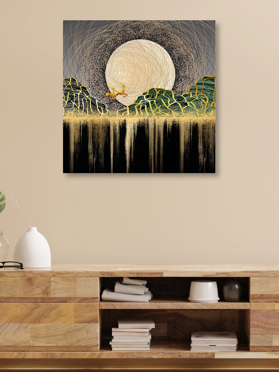 

OLIVE TREE Cream-Coloured & Green Canvas Wall Art