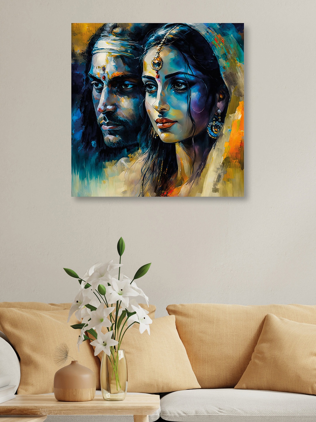 

OLIVE TREE Green & Blue Canvas Wall Art