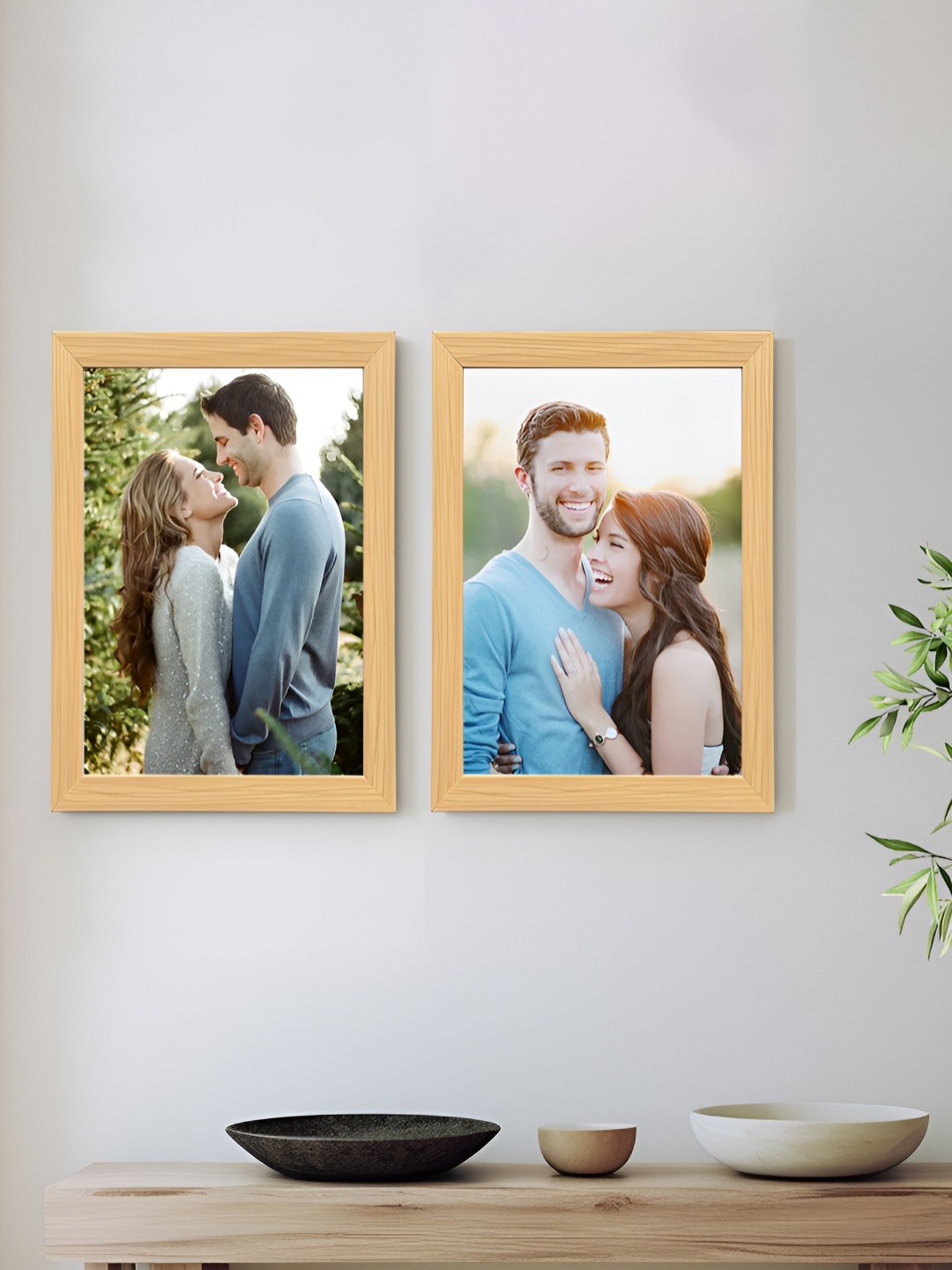 

Art Street Beige 2 Pieces Wooden Wall Photo Frames