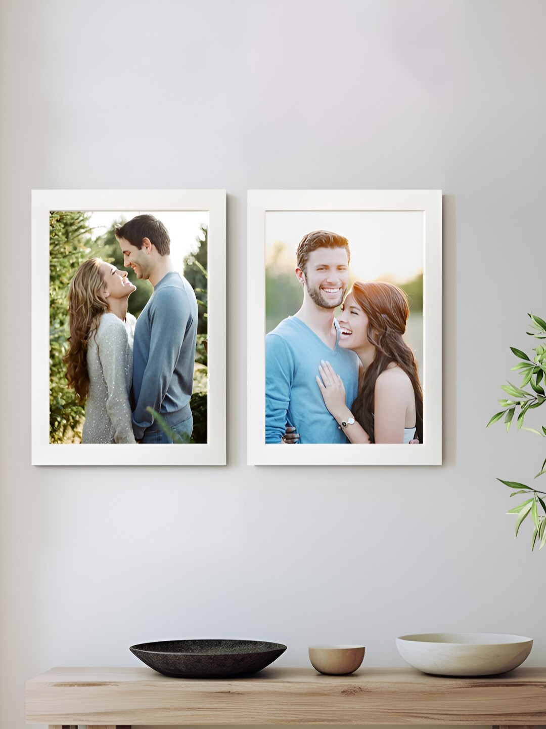 

Art Street White 2 Pieces Wooden Wall Photo Frames