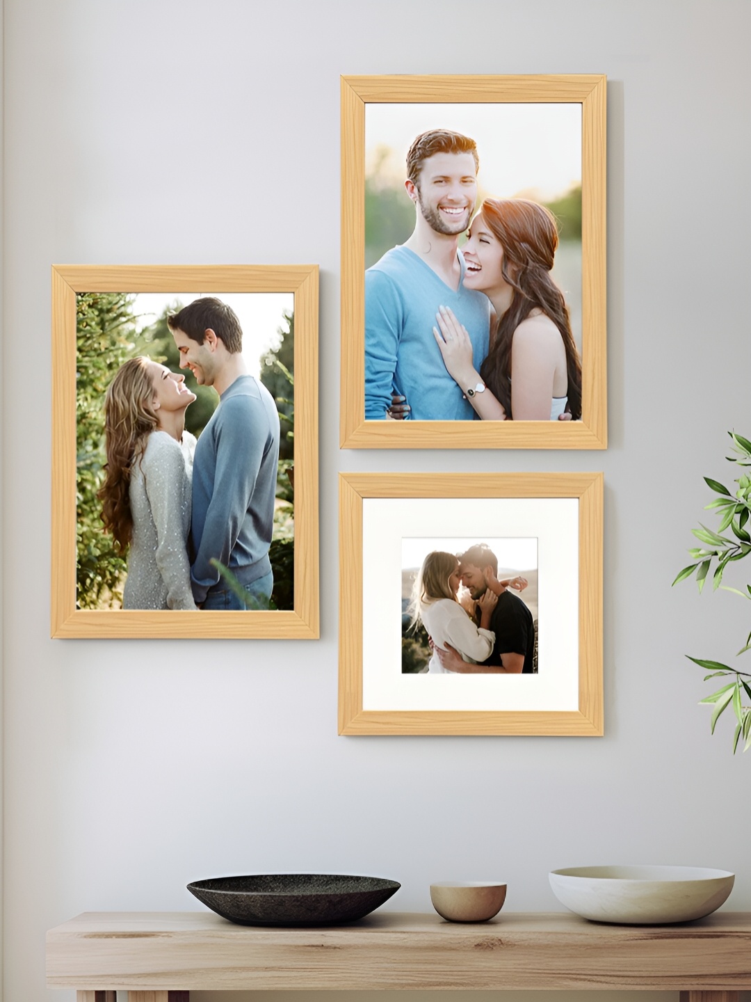 

Art Street Beige 3 Pieces Wooden Wall Photo Frames