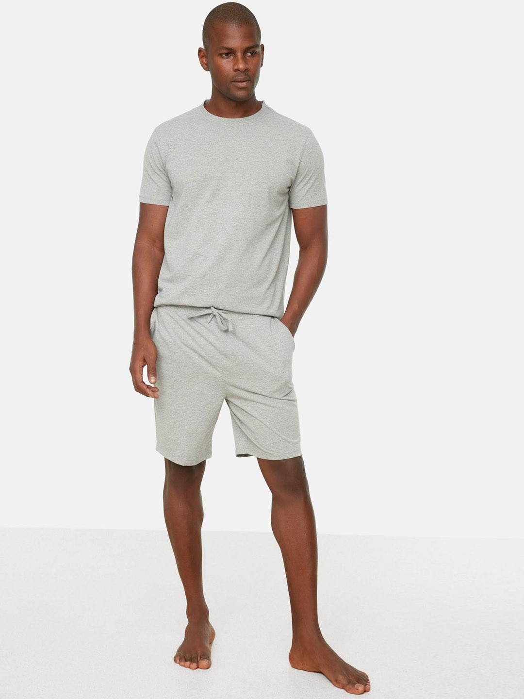 

Trendyol Round Neck Night suit, Grey