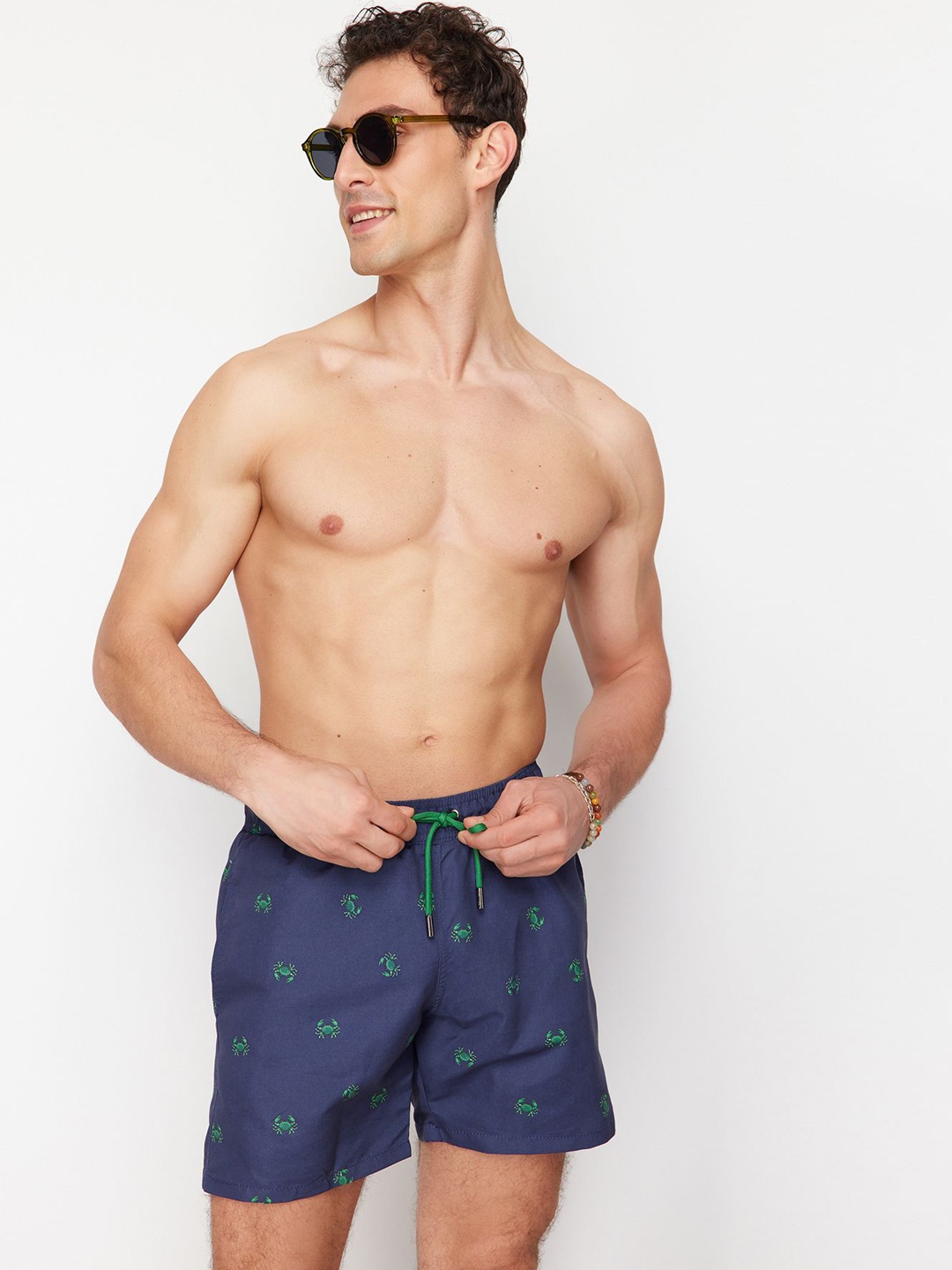 

Trendyol Conversational Printed Mid-Rise Boxers 1053877277, Navy blue