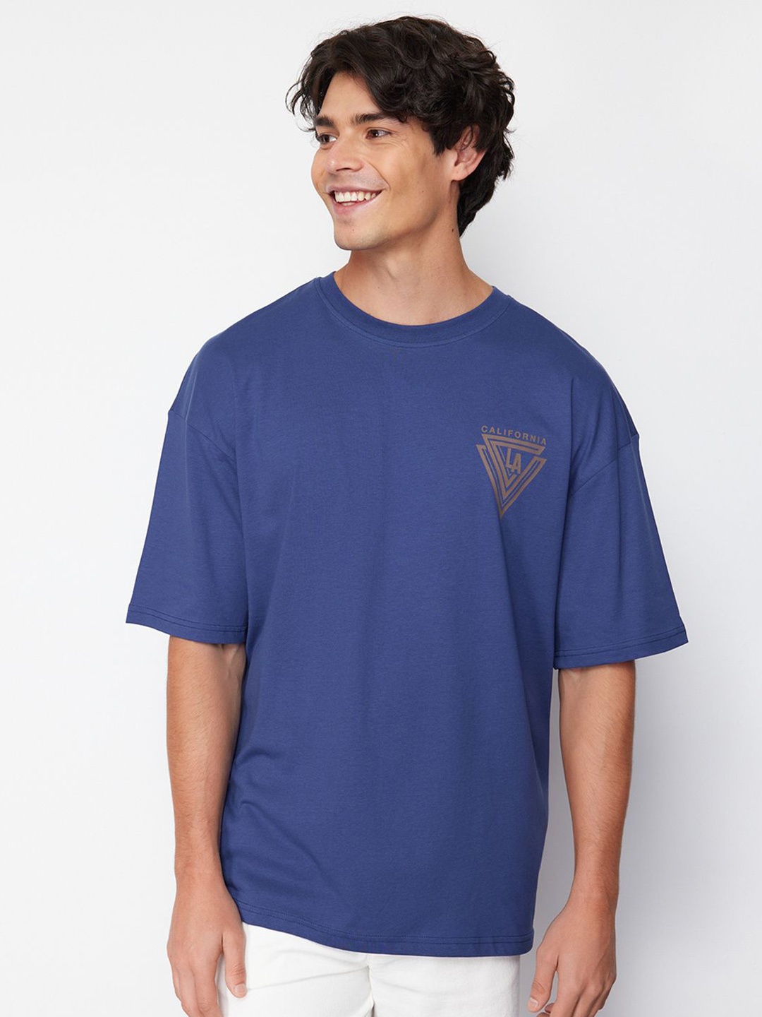 

Trendyol Round Neck Pure Cotton T-shirt, Blue