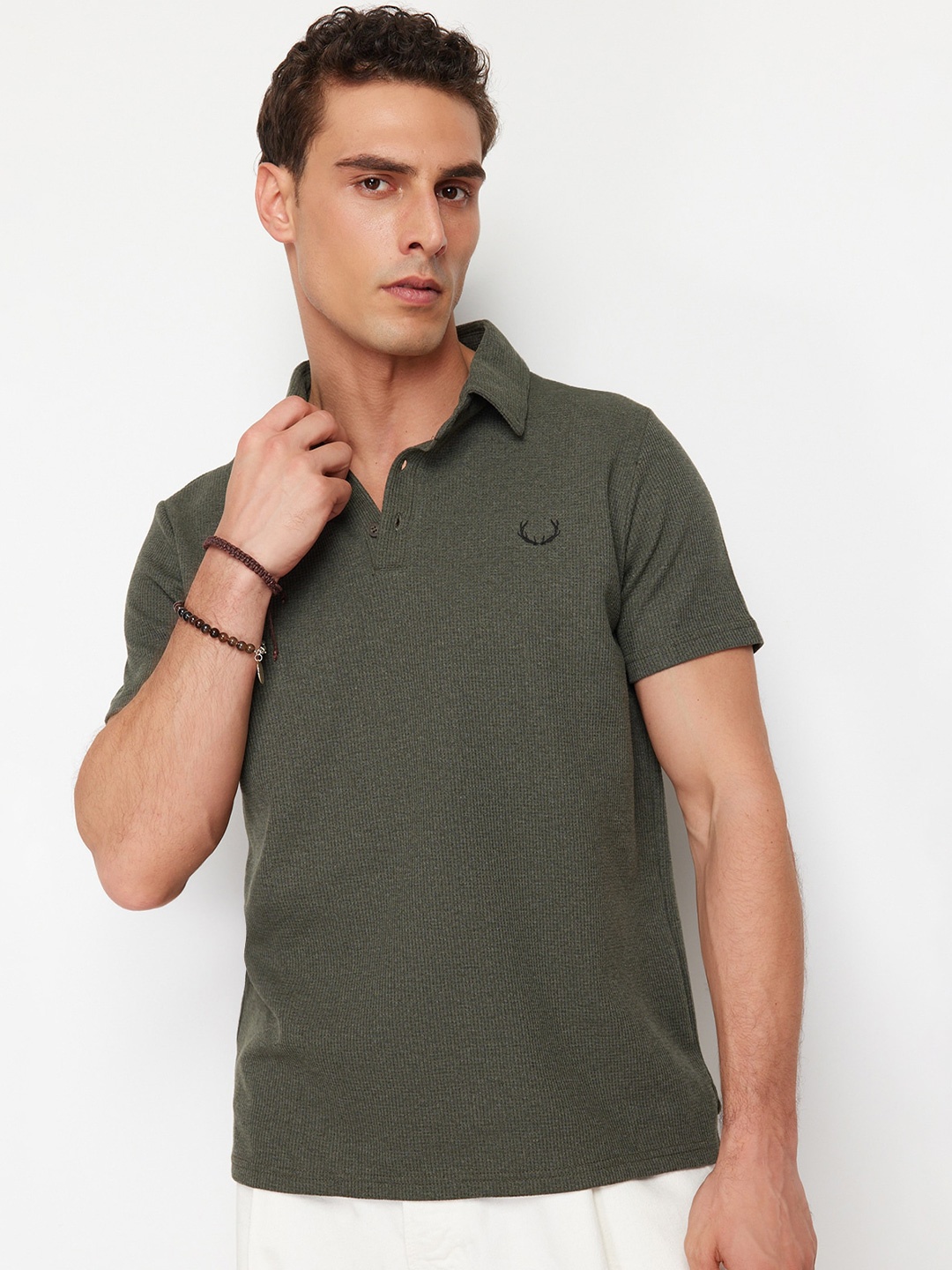 

Trendyol Polo Collar Cotton Regular T-shirt, Khaki