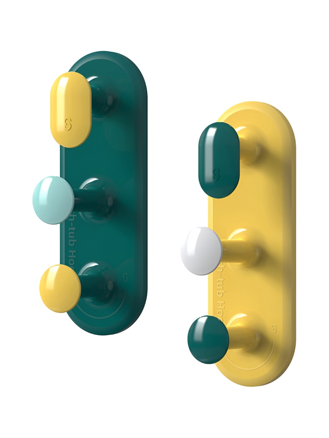 

P-Plus International Green & Yellow 2 Piece Self-Adhesive Shower Holder