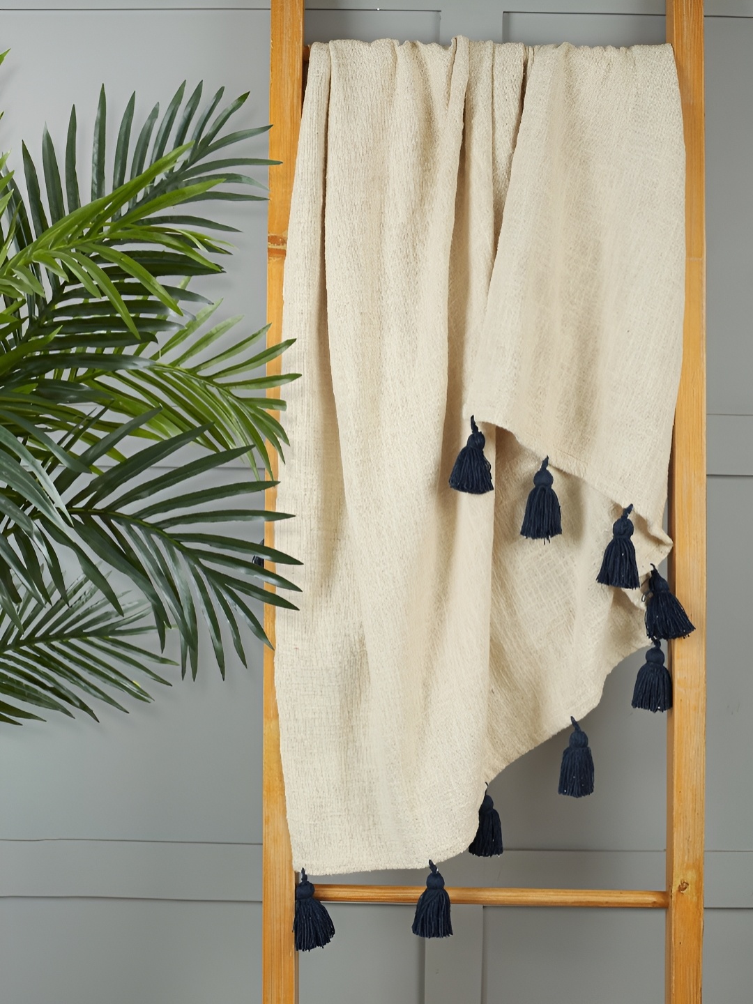 

HOMADORN Off White Pure Cotton Throw