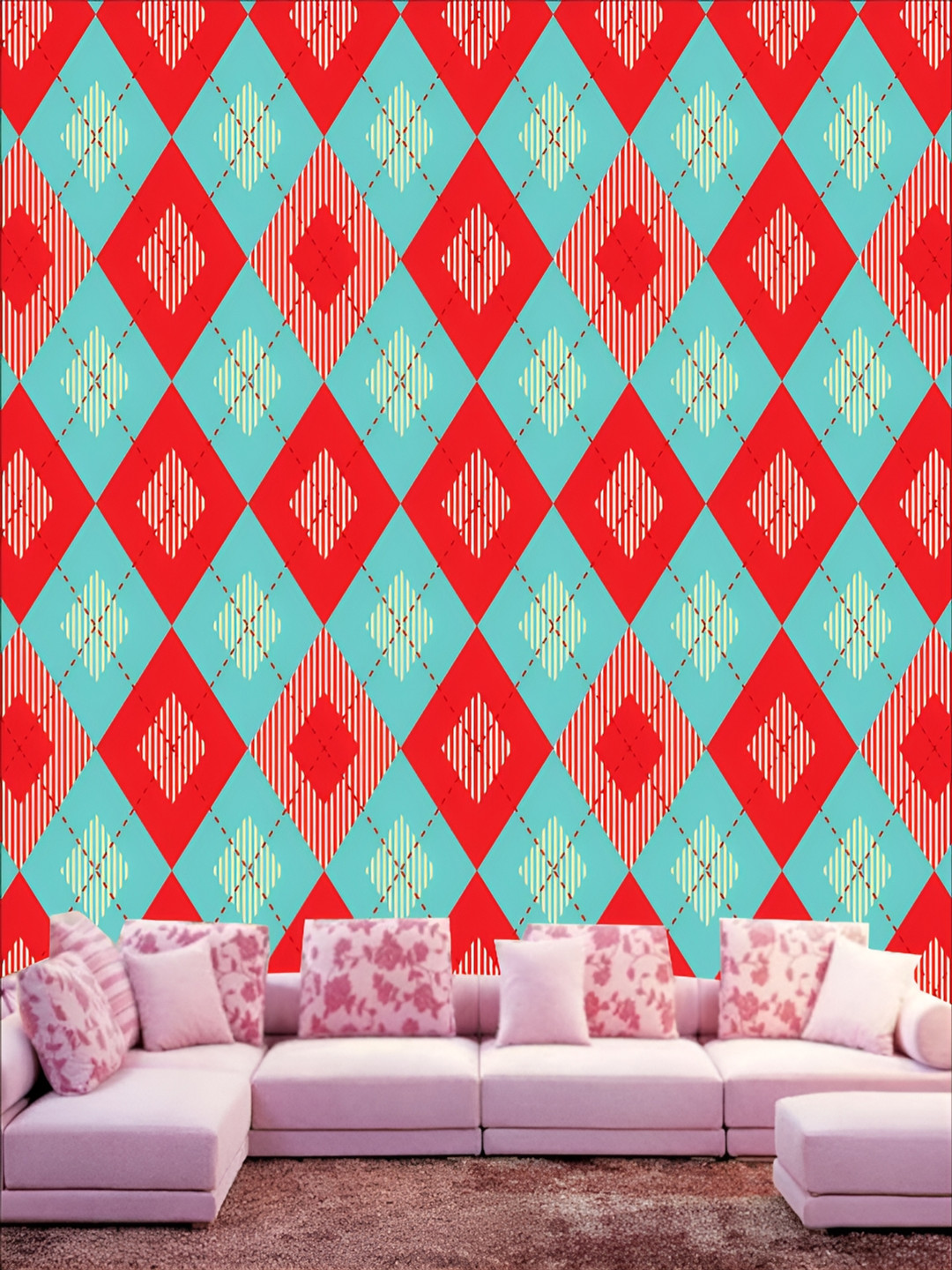 

KSHIRSA Blue & Red Self Adhesive 3D Printed Wall Sticker